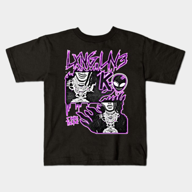 KVLI3N ''LXNG.LIV3'' (PURPLE) Kids T-Shirt by KVLI3N